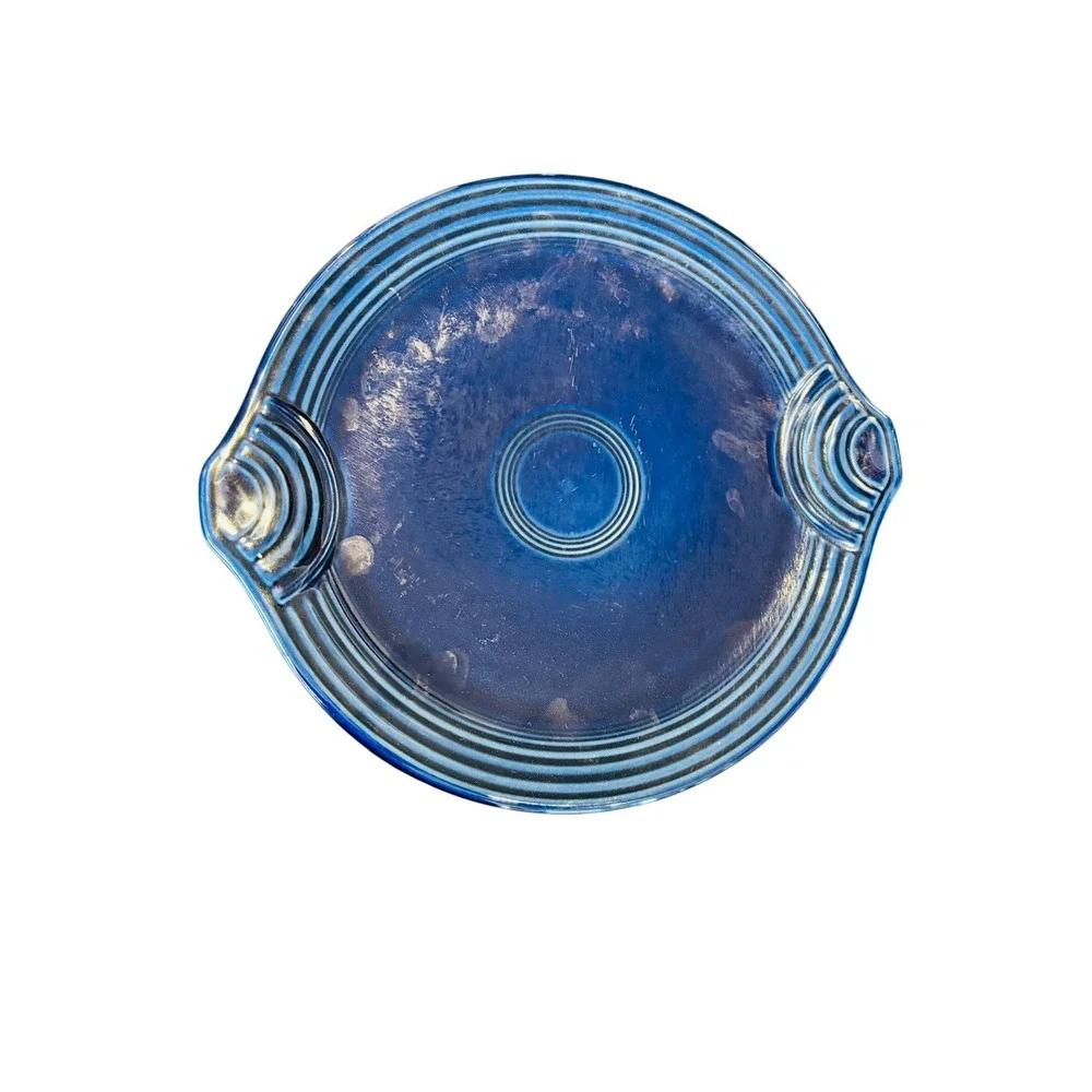 Fiesta Sapphire Blue Art Deco platter cake plate